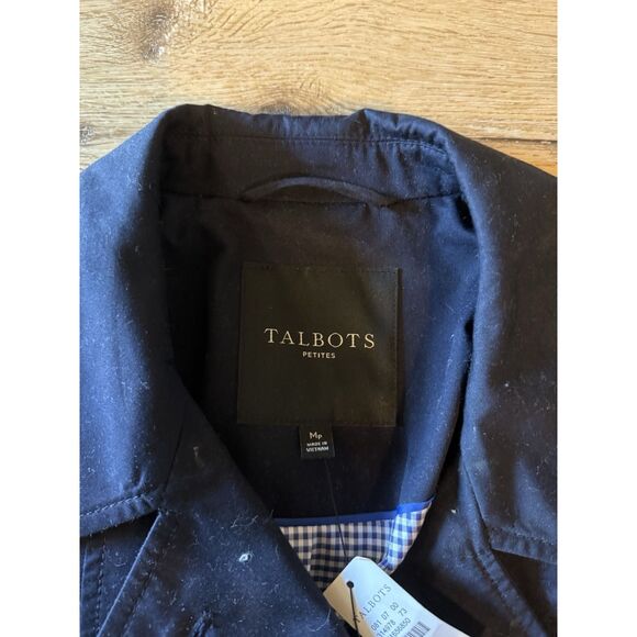 Talbots Womens Navy Blue 2 Button Blazer Jacket Size Petite Medium NWT - Picture 3 of 3